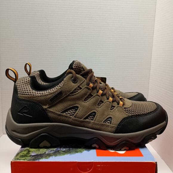 Ozark Trail Mens Hiking Shoes Size 9 Low Hiker Taupe Leather - Picture 1 of 9